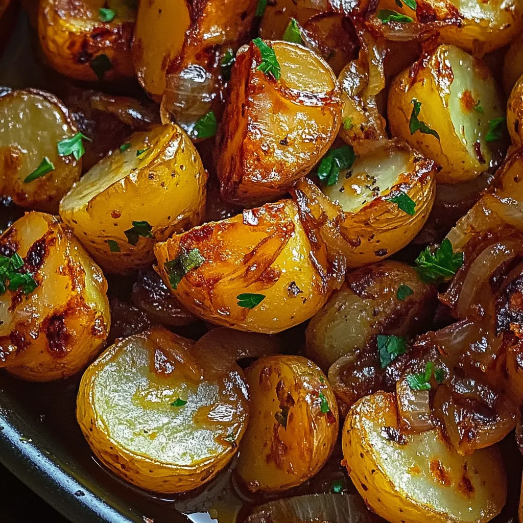 Ofenkartoffeln und Zwiebeln