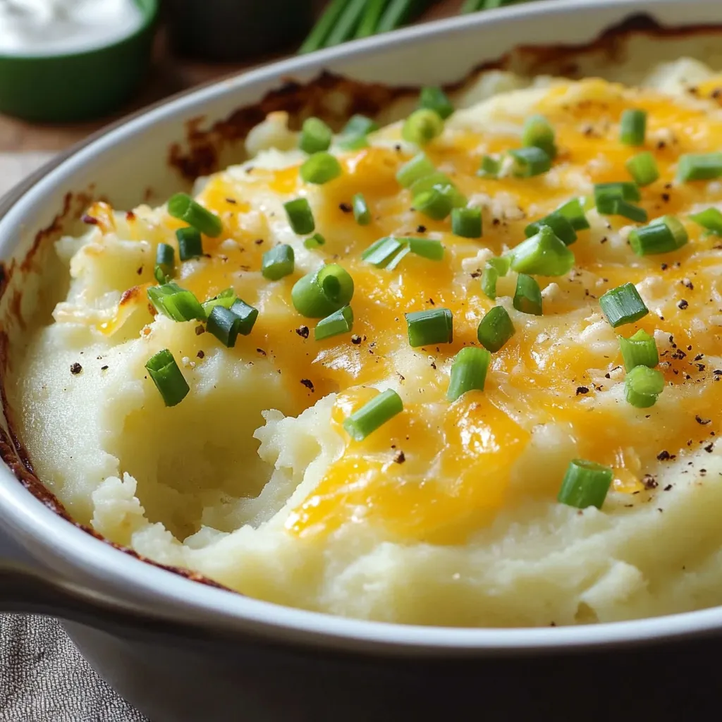 Kartoffelgratin mit saurer Sahne und Frühlingszwiebeln