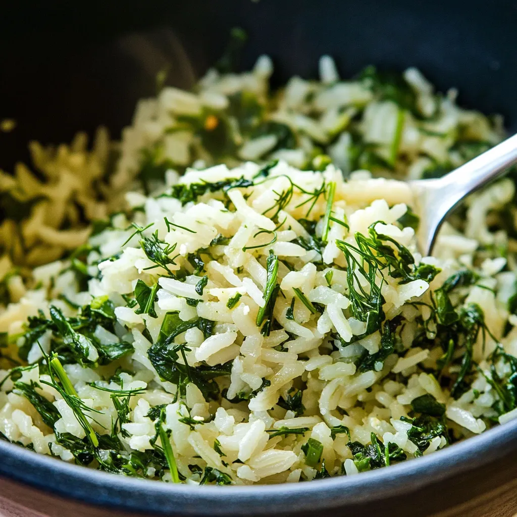 Spinatreis mit Dill und Zitrone | Veganes Gericht