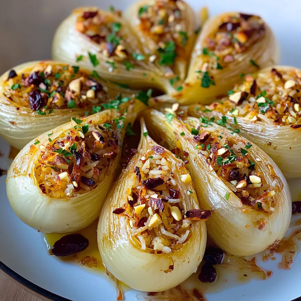 Gefüllte Zwiebeln mit Safranreis | Raffinierte Mittelmeerküche