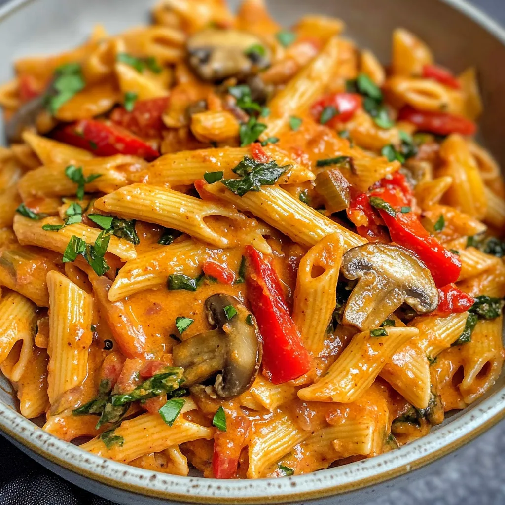 Cremige vegane Fajita Pasta