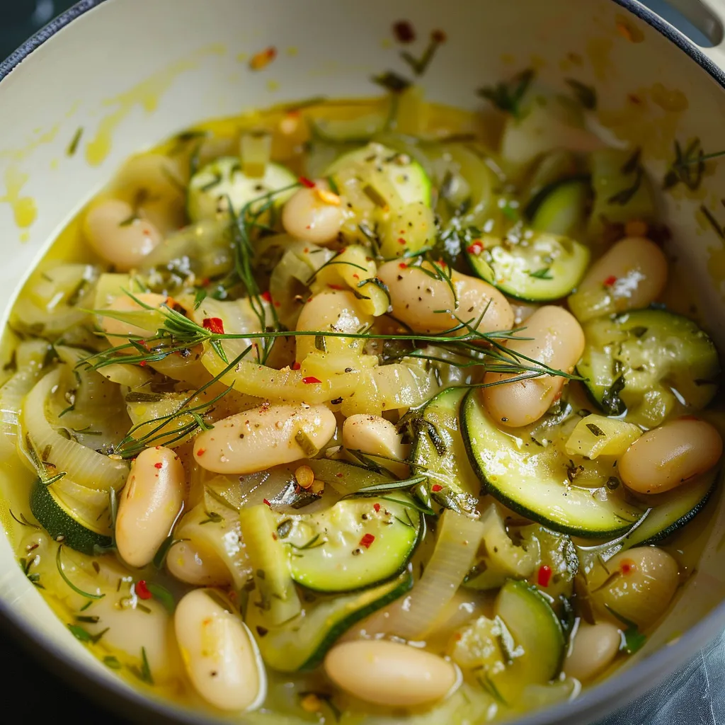 Marinierte Bohnen mit Zucchini