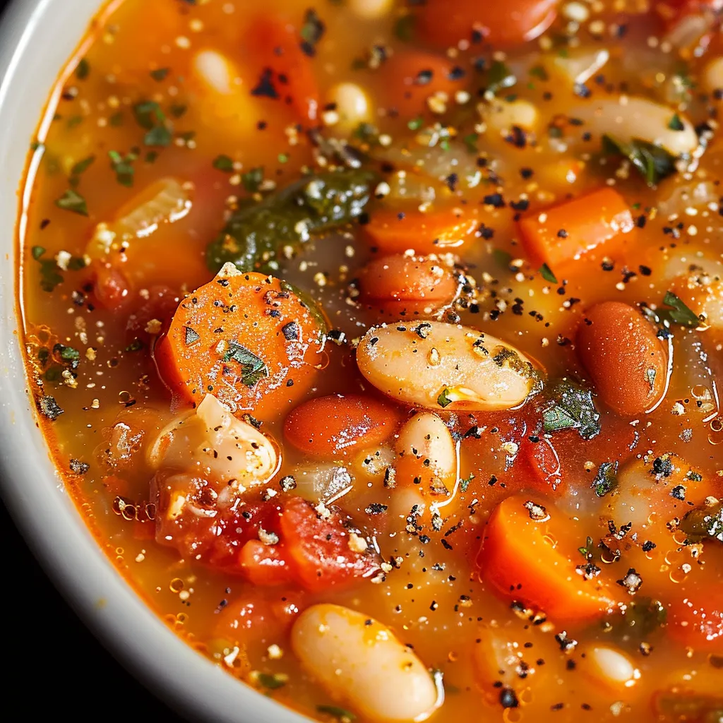 Weiße Bohnen Tomaten Knoblauch Suppe