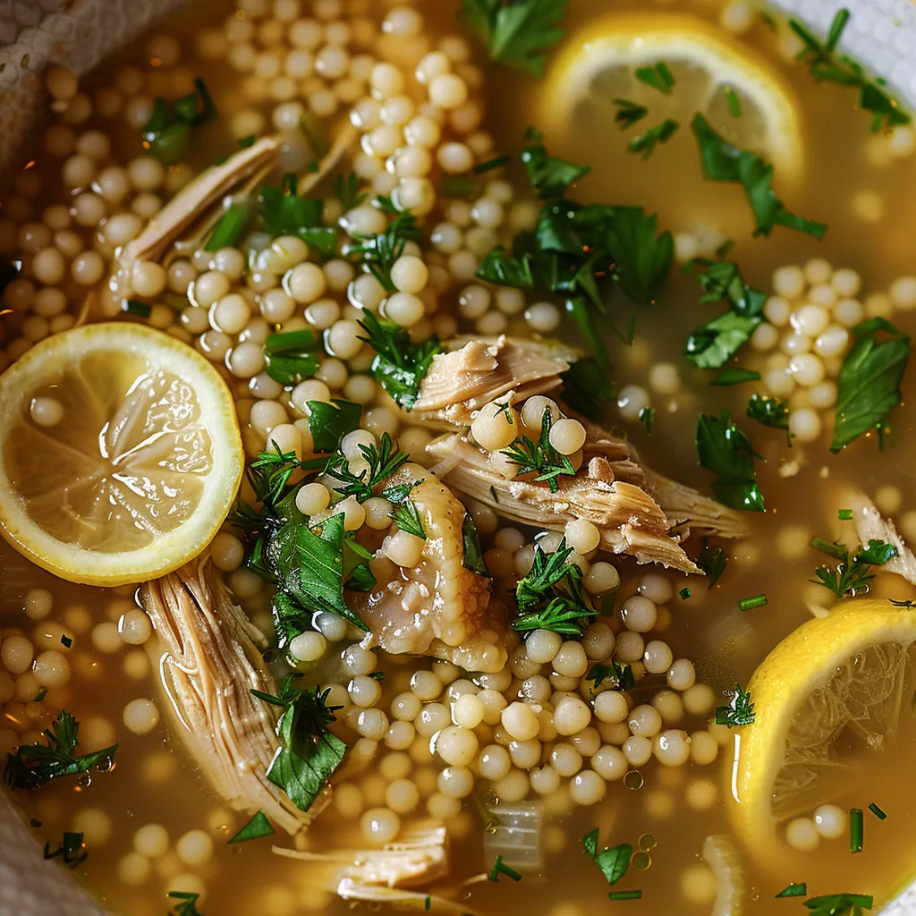Hähnchensuppe mit israelischem Couscous – Familienfavorit