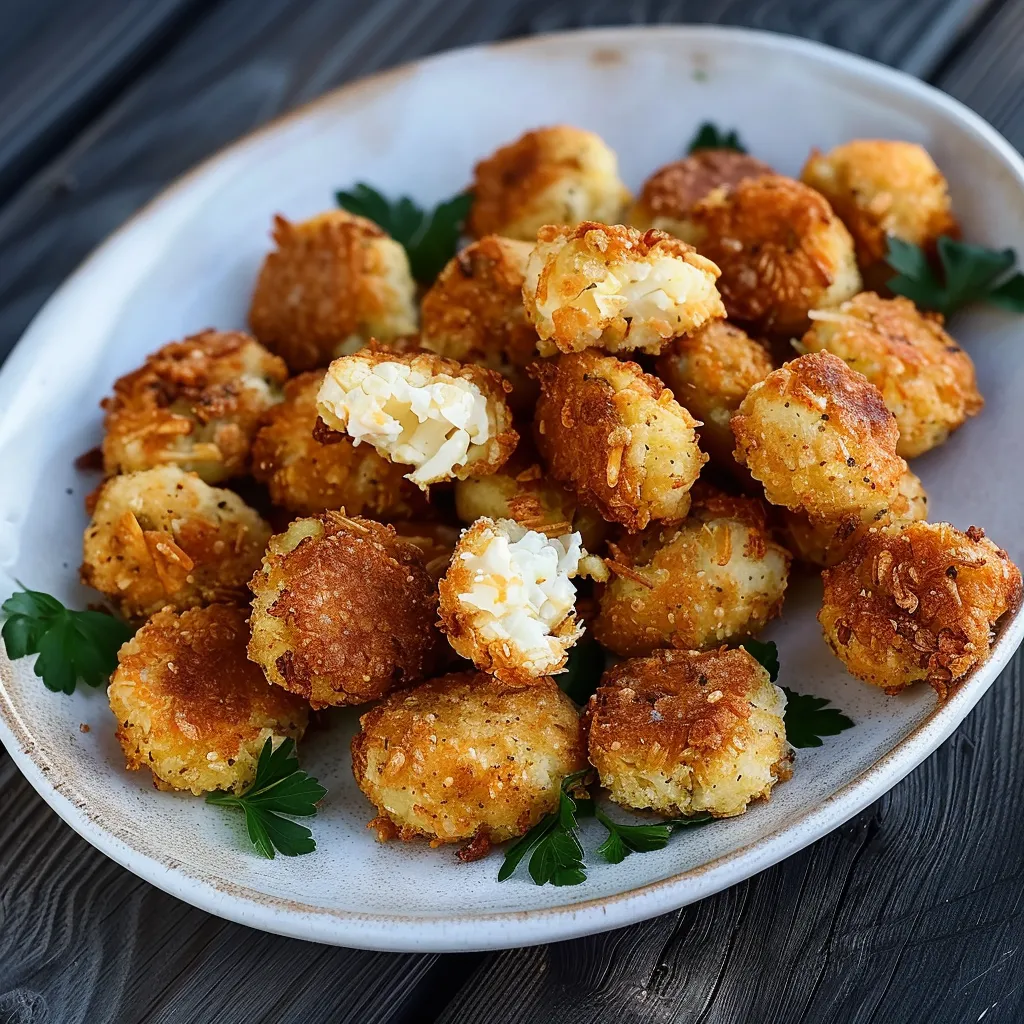 Knusprige Chou-fleur-Croquettes mit Frischkäse