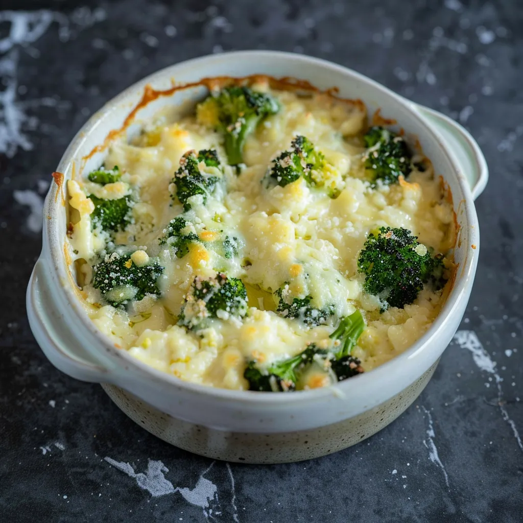 Brokkoli im cremigen Gratin