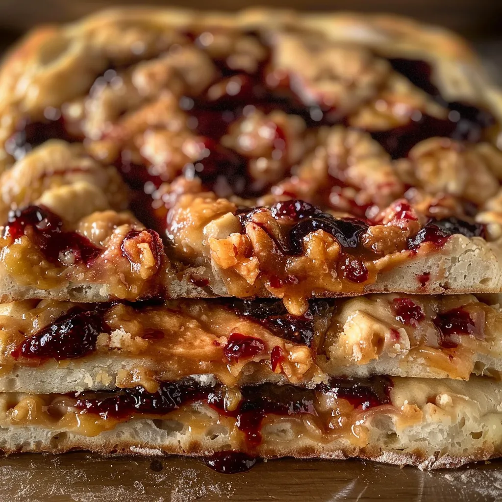 Focaccia mit Erdnussbutter und Marmelade – Einzigartig