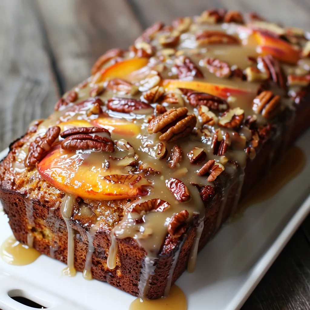 Köstlicher Pfirsich Kuchen mit Pecannüssen