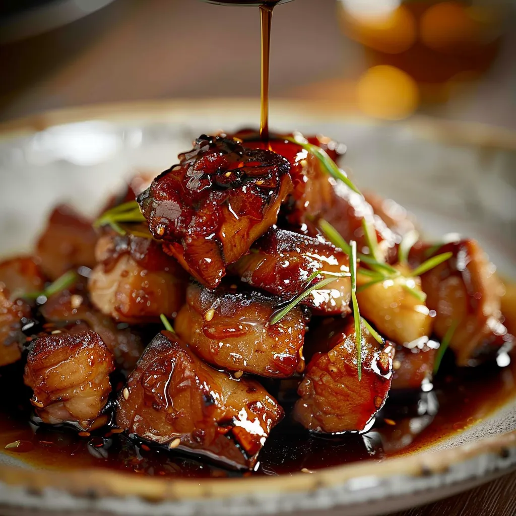 Karamellisiertes Schwein mit Sojasauce