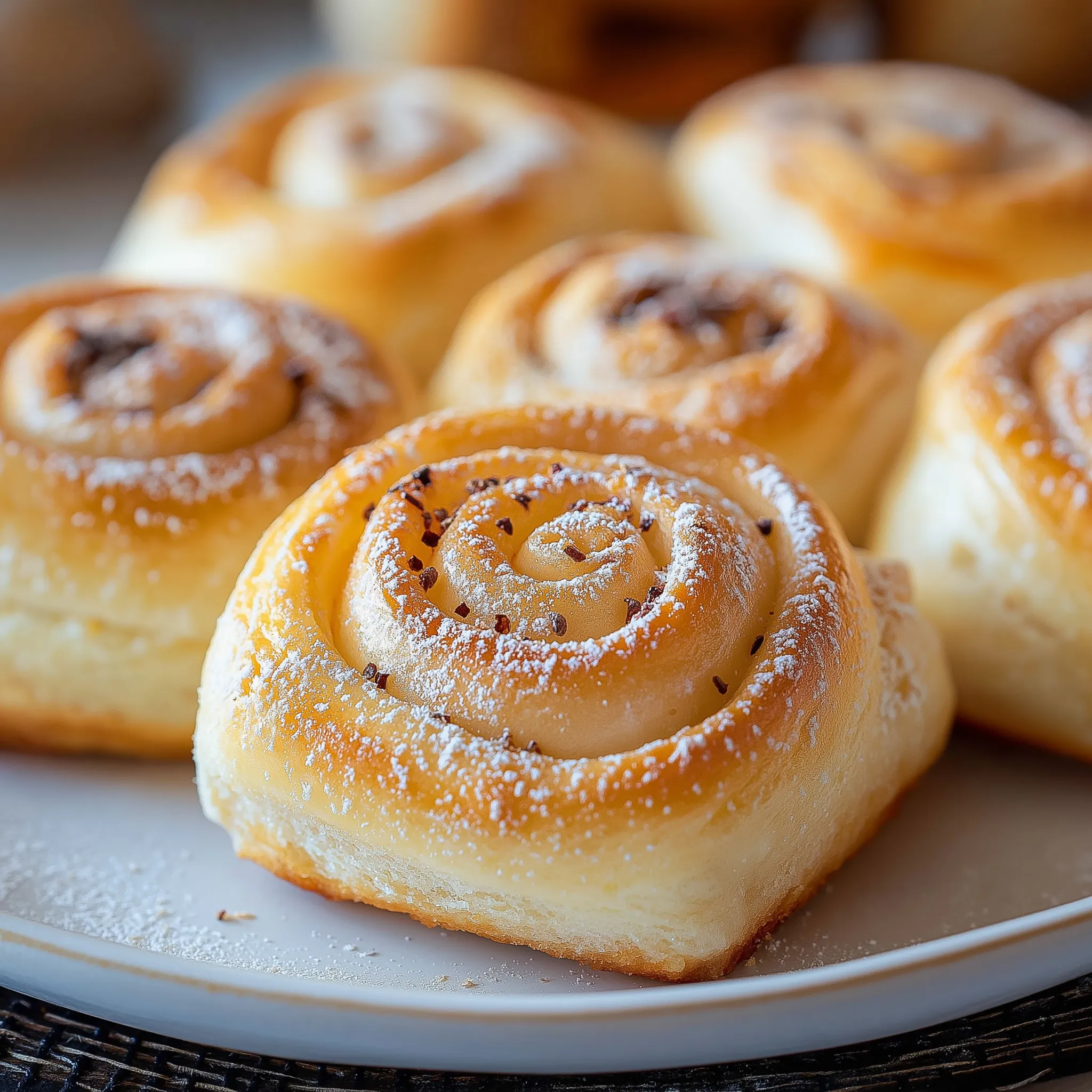 Mallorquinische Vanille-Schnecken, locker und goldgelb