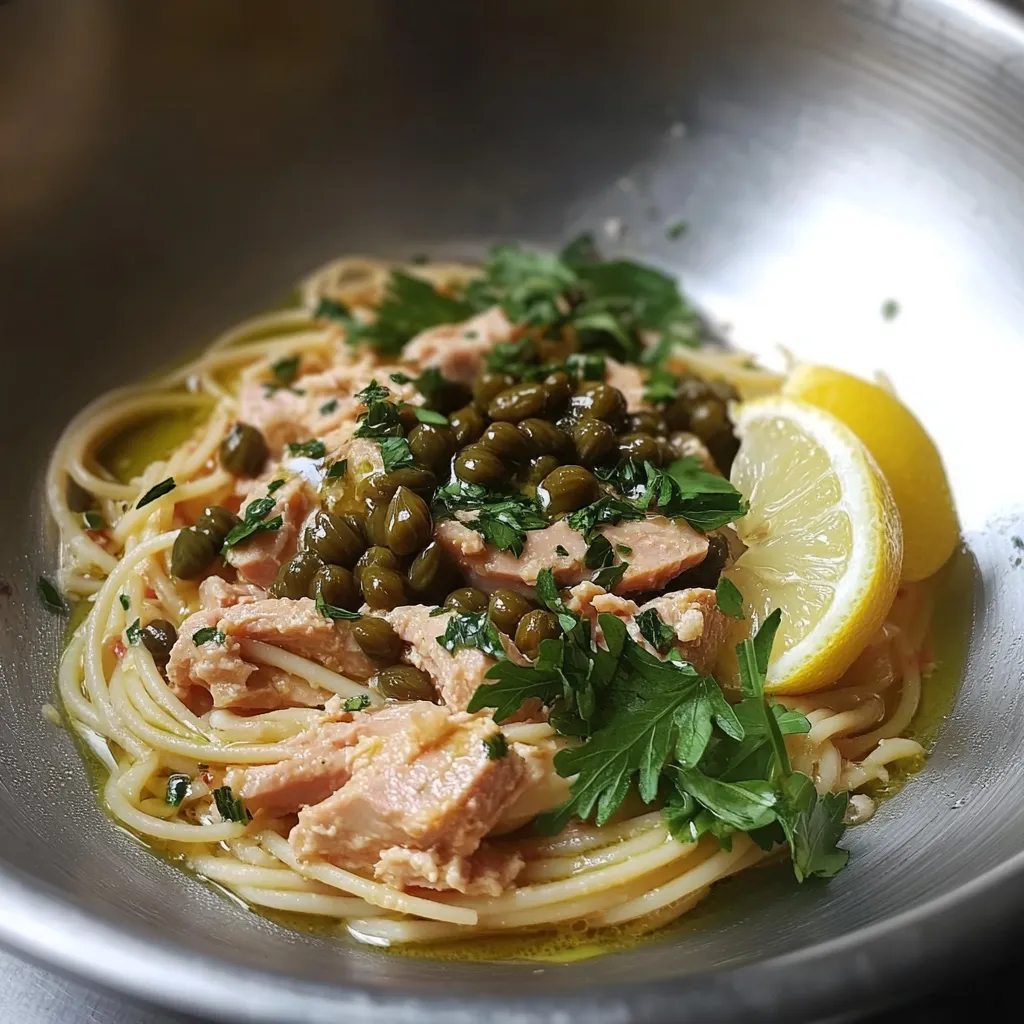 Thunfisch-Spaghetti mit Kapern