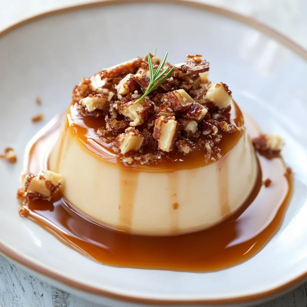Cremige Panna Cotta mit Salzkaramell und Praline