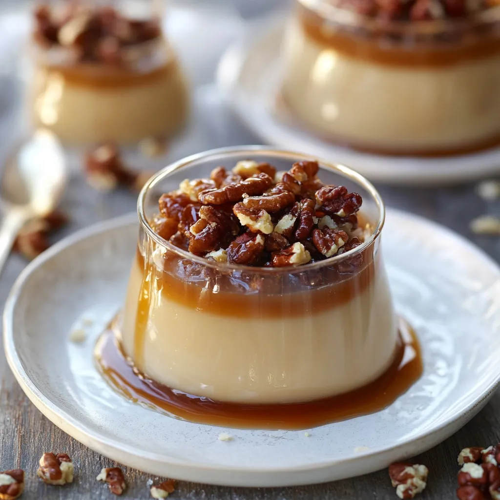 Salzige Karamell-Panna Cotta mit knusprigem Krokant