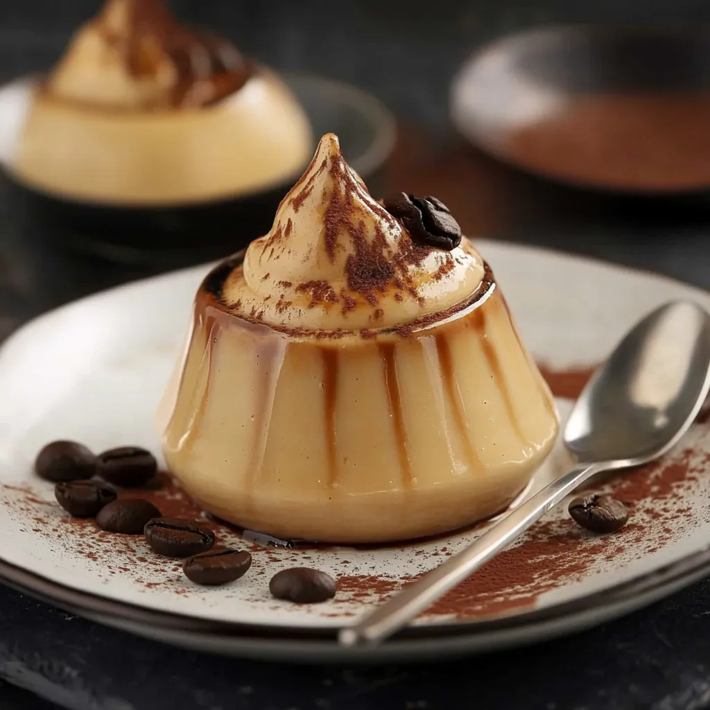 Kaffee-Pudding, Kaffee-Mousse und Schlagsahne