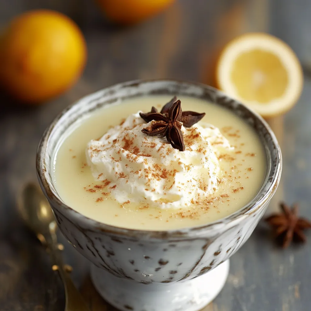 Vanillepudding mit Wintergewürzen und Brandy-Sahne