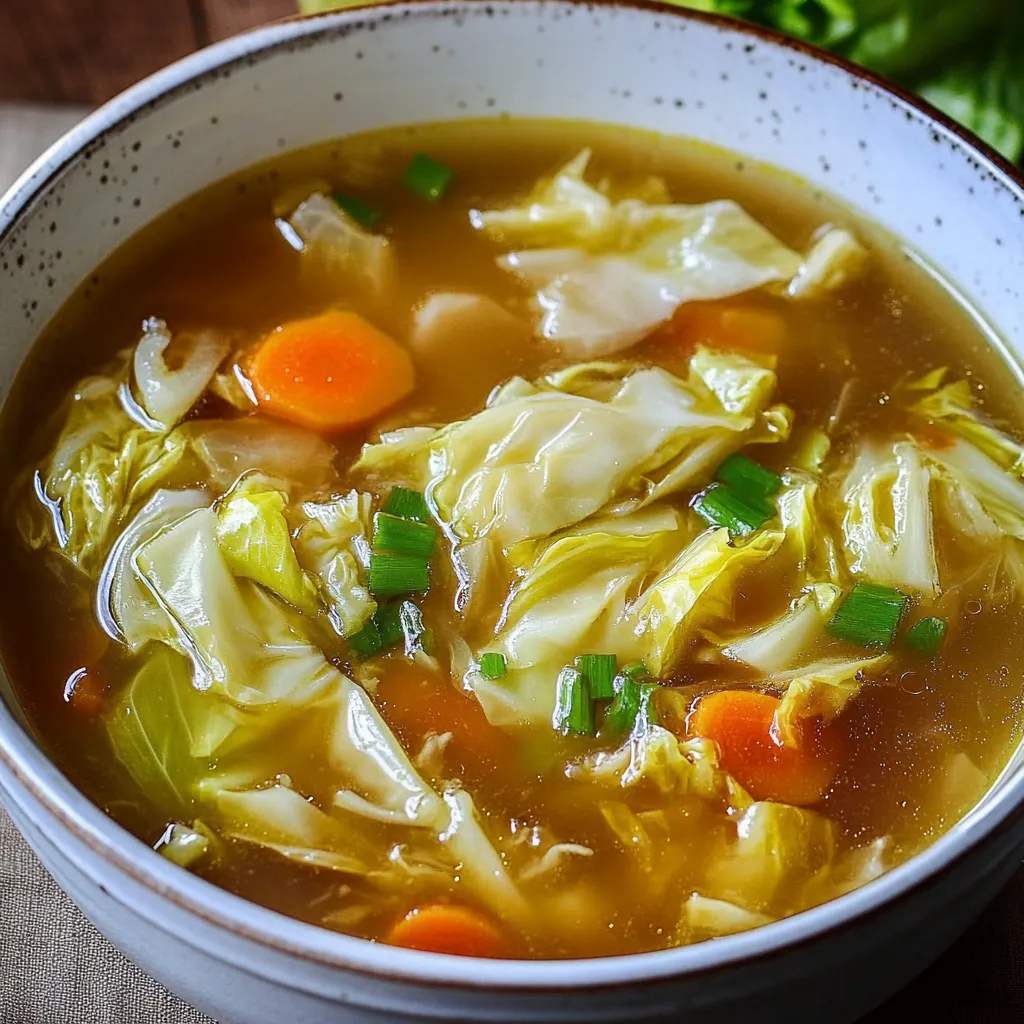 Napa-Chou Suppe mit Karotten und Gemüsebrühe