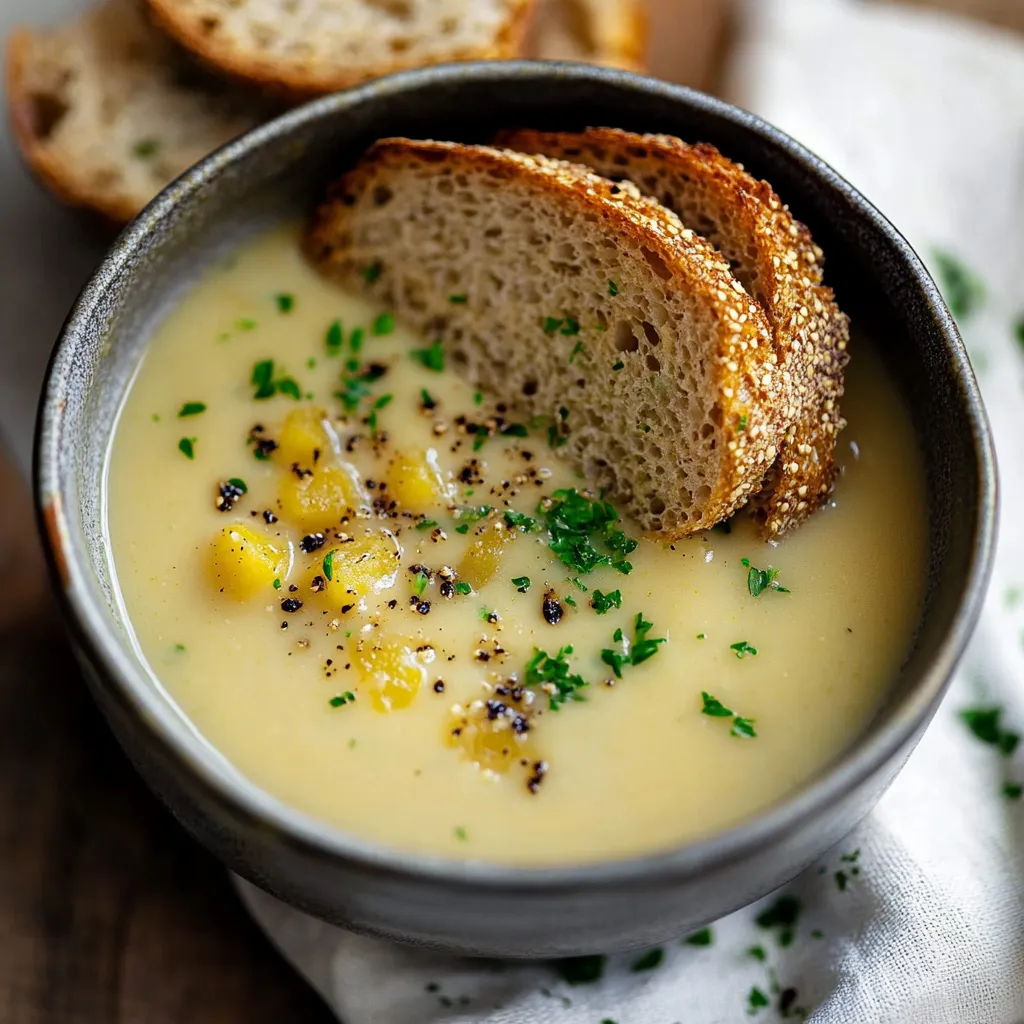 Irische Gemüsesuppe mit Kartoffeln, Brokkoli und Gemüsebrühe