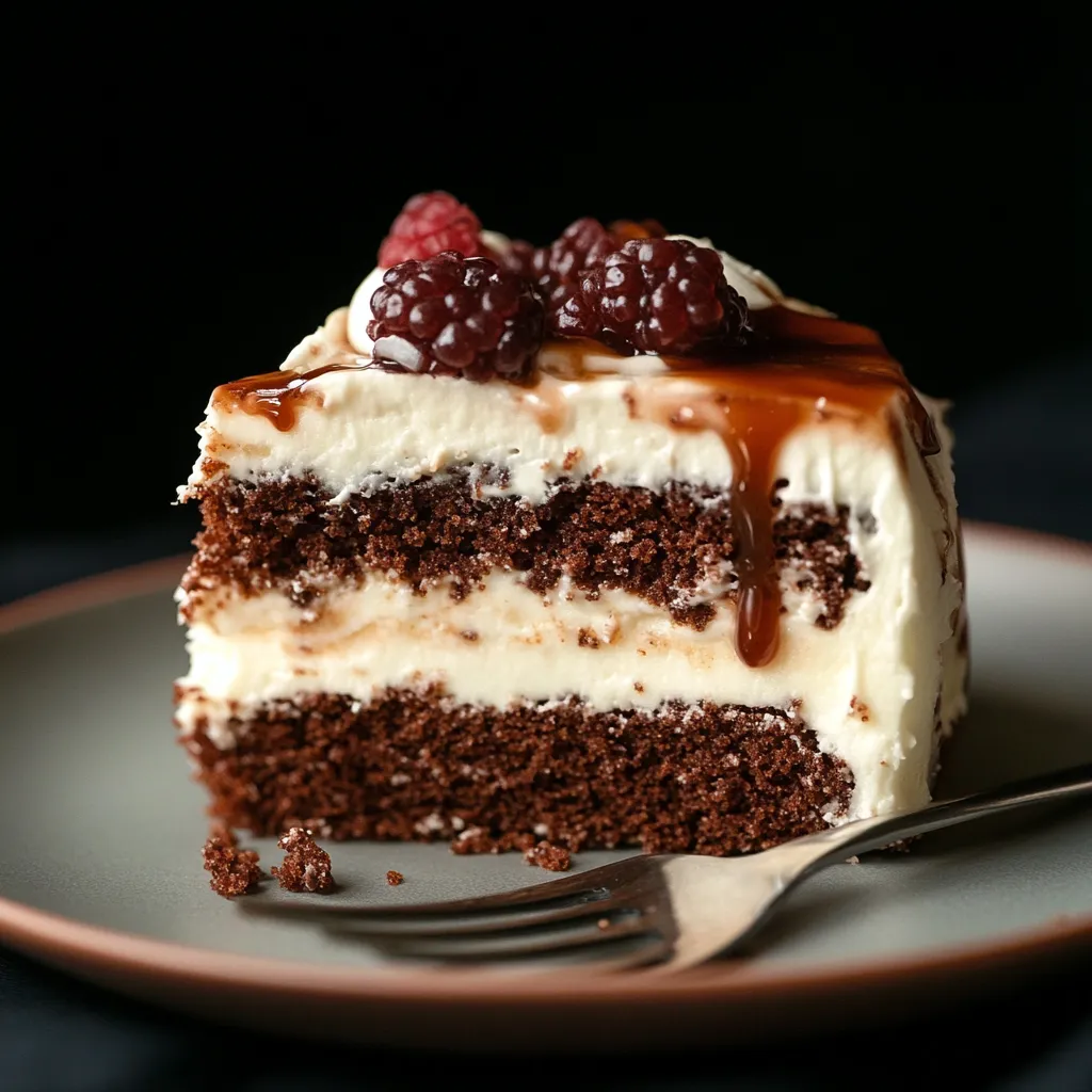 Fluffiger Schmoo Kuchen glutenfrei mit Karamell und Sahne