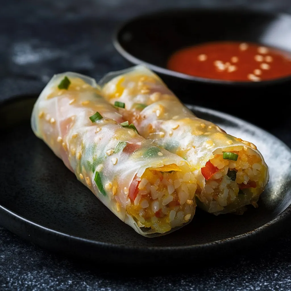 Samosa Rollen aus Reispapier