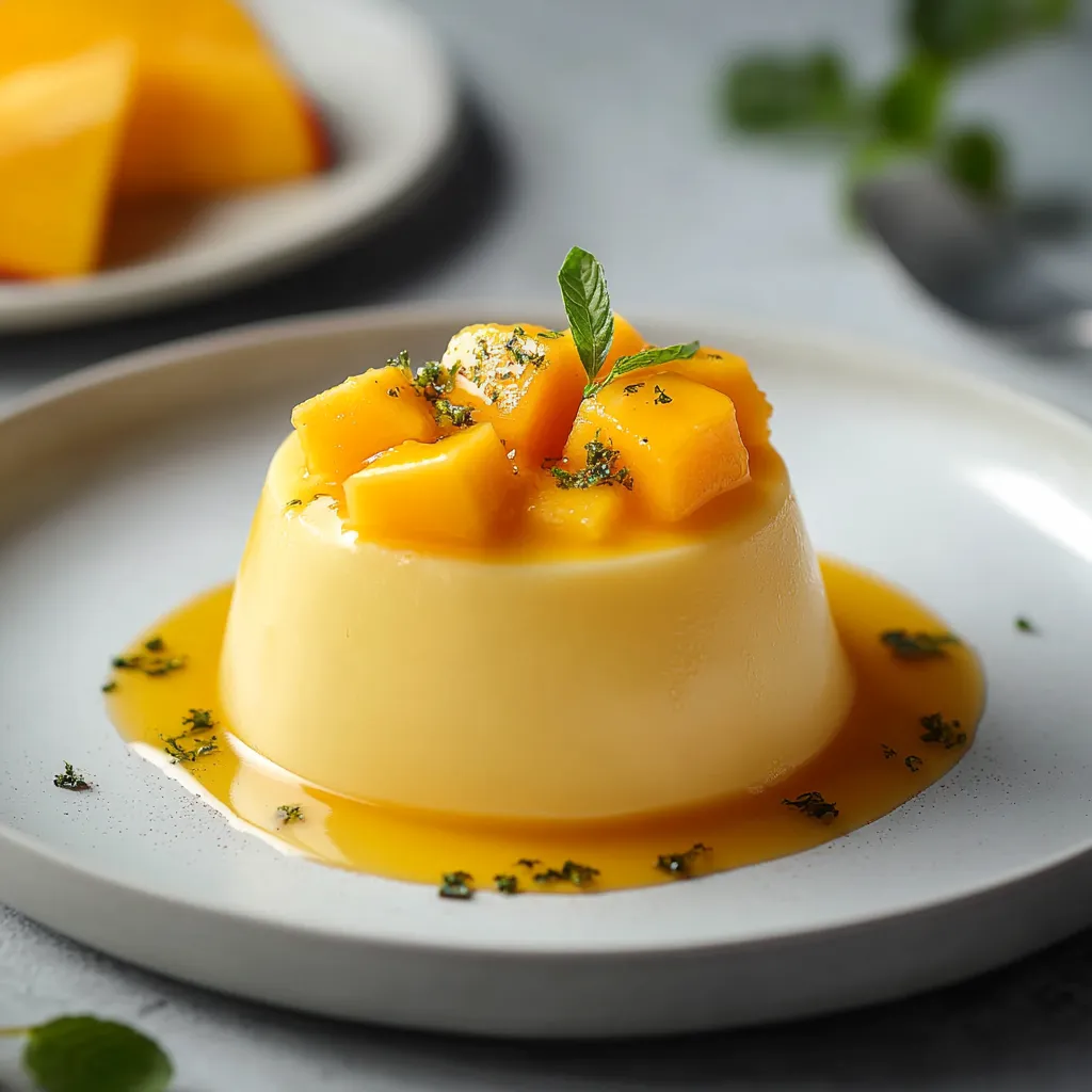 Italienisches Dessert neu interpretiert – cremige, vegane Panna Cotta mit exotischer Mango