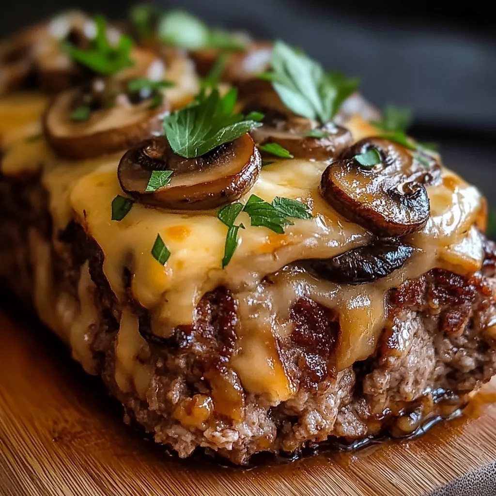Fleischlaibchen mit Pilzen und Käse