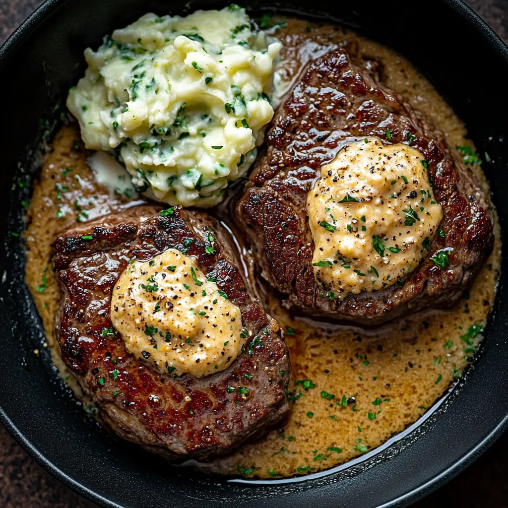 Saftige Steaks mit Whiskysoße und Colcannon