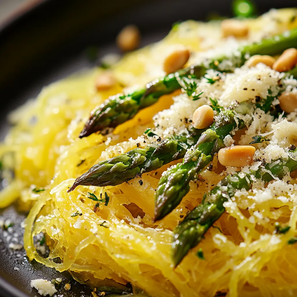 Spaghetti-Kürbis, Zitrone und Ricotta