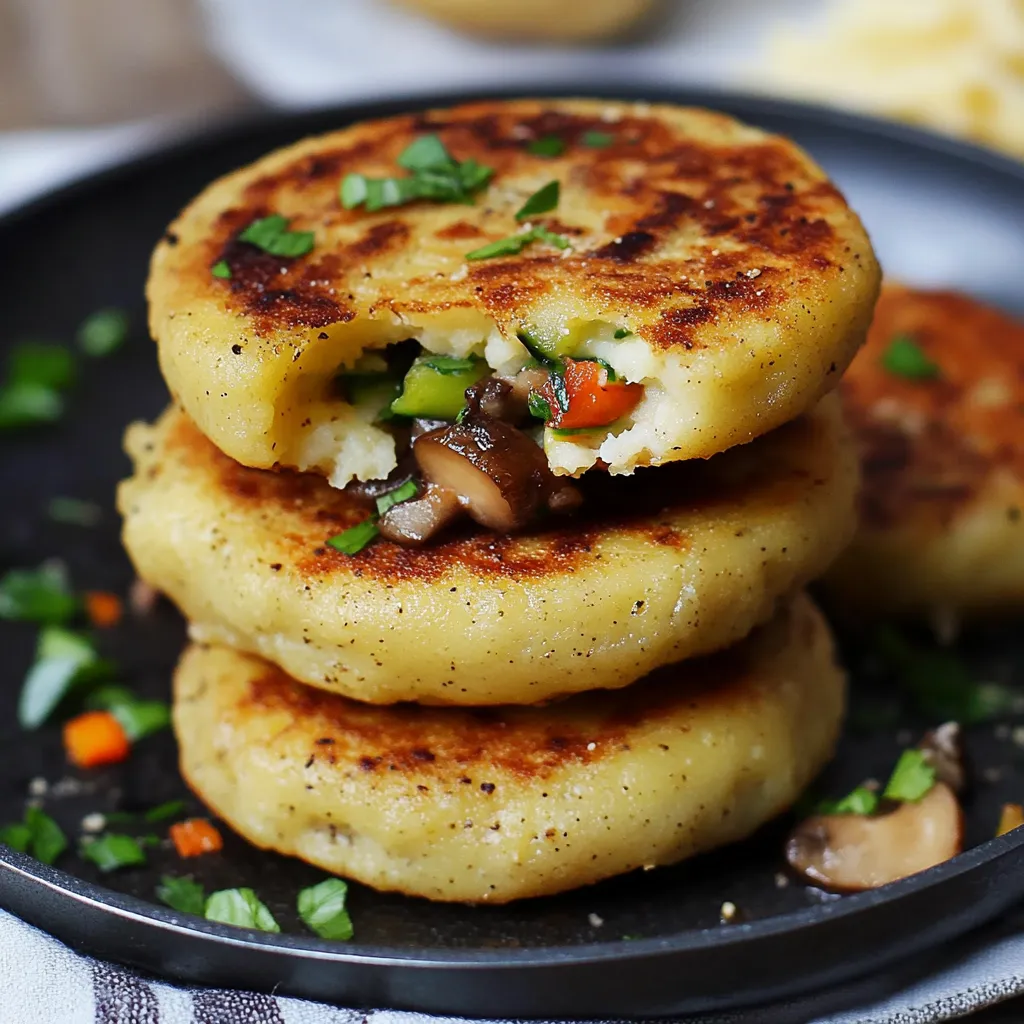 Vegane gefüllte Kartoffelgalettes mit Gemüse