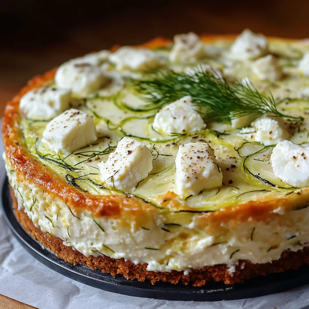 Herzhafter Käsekuchen mit Zucchini, Ricotta und schmelzendem Ziegenkäse