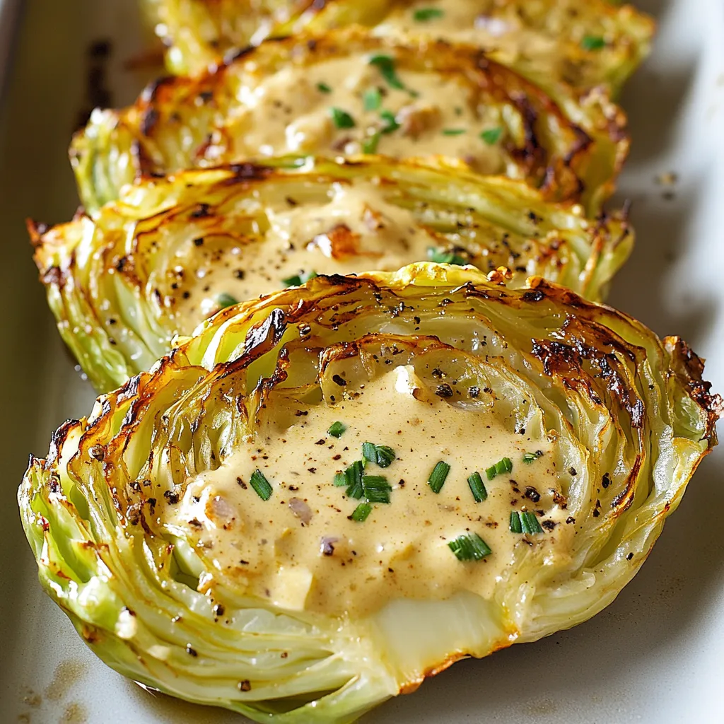 Gebackener Kohl mit Dijon und Zwiebeln