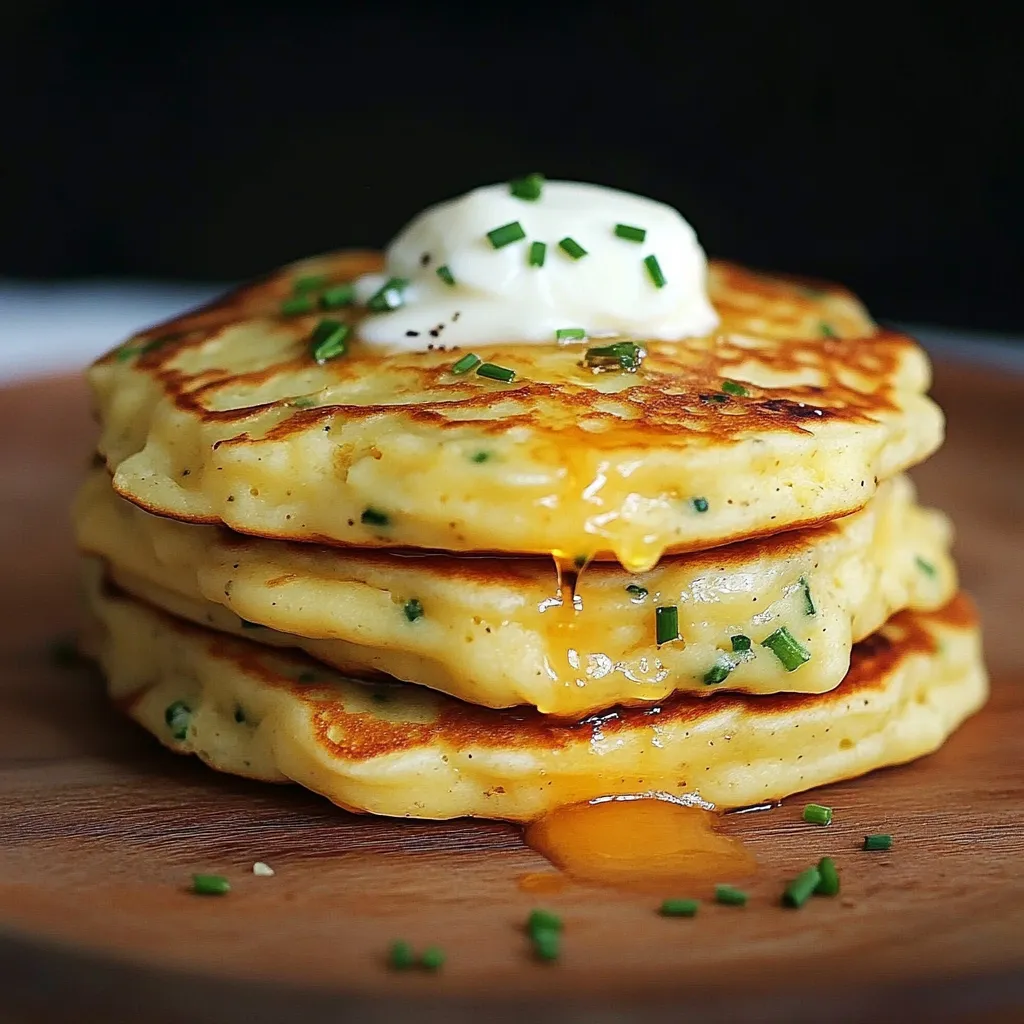 Herzhafte Pancakes mit Käse und Schnittlauch leicht gemacht