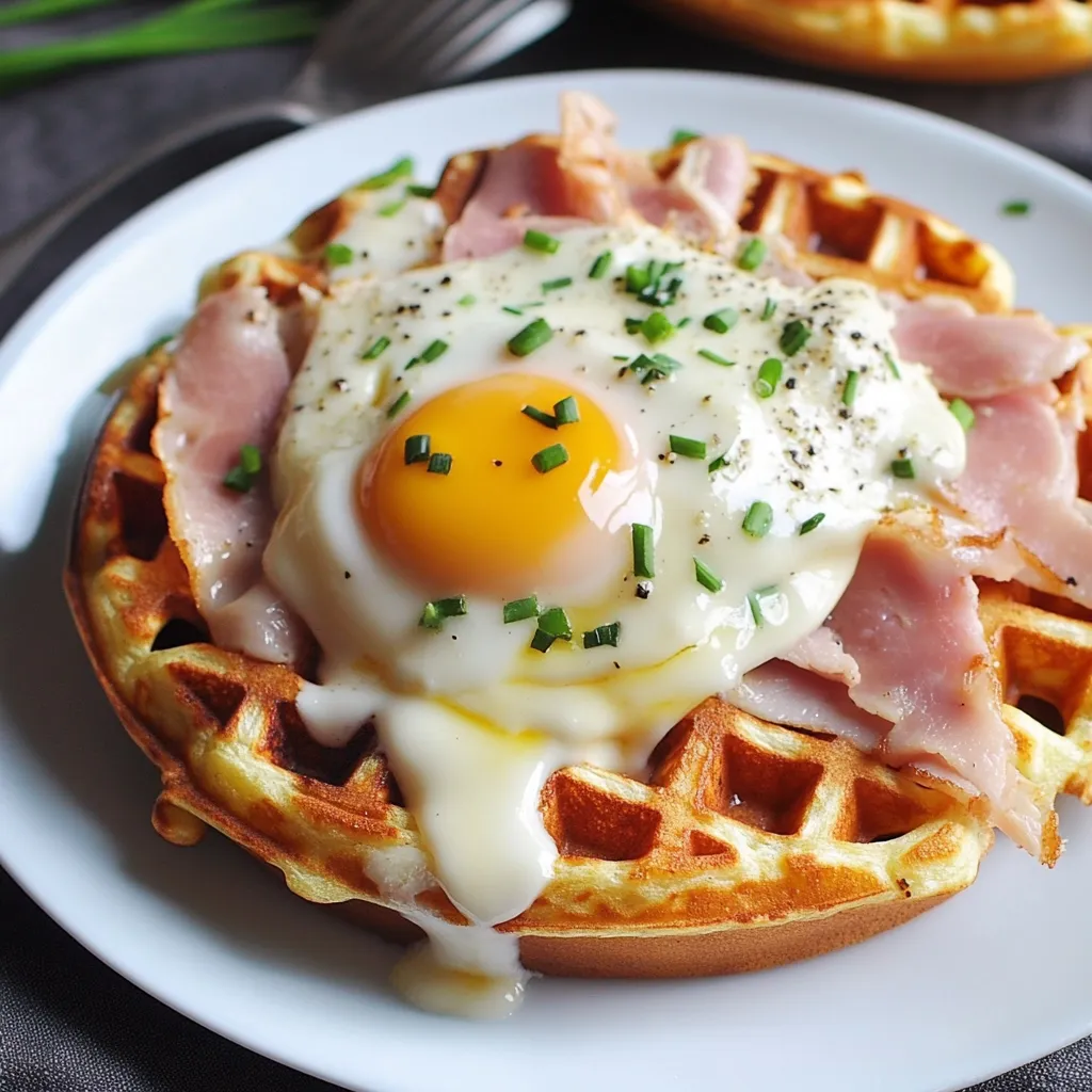 Cremige Croque Gaufeln