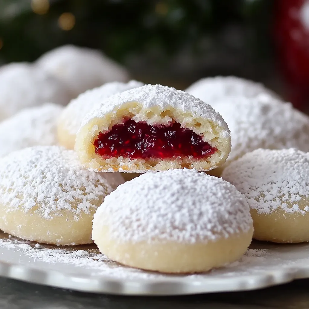 Festliche Plätzchen mit Mandeln und Himbeeren