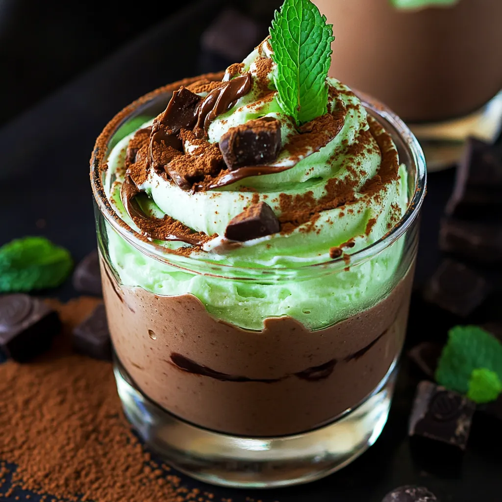 Einfache Schoko-Minze-Mousse im Glas