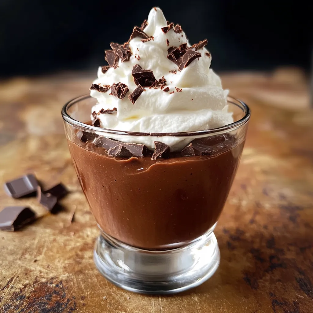 Mousse dunkle Schokolade, Bourbon und Vanille