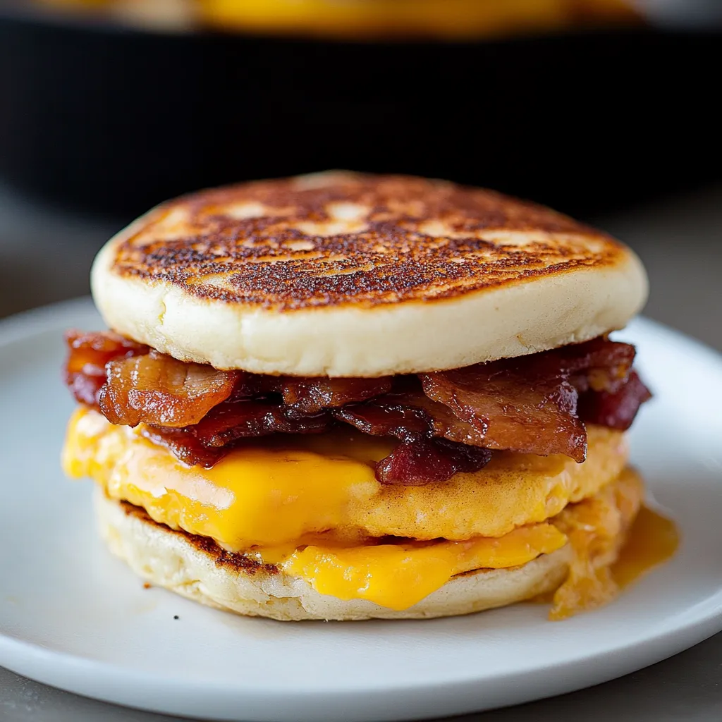 Hausgemachtes McGriddle-Sandwich für den Morgen