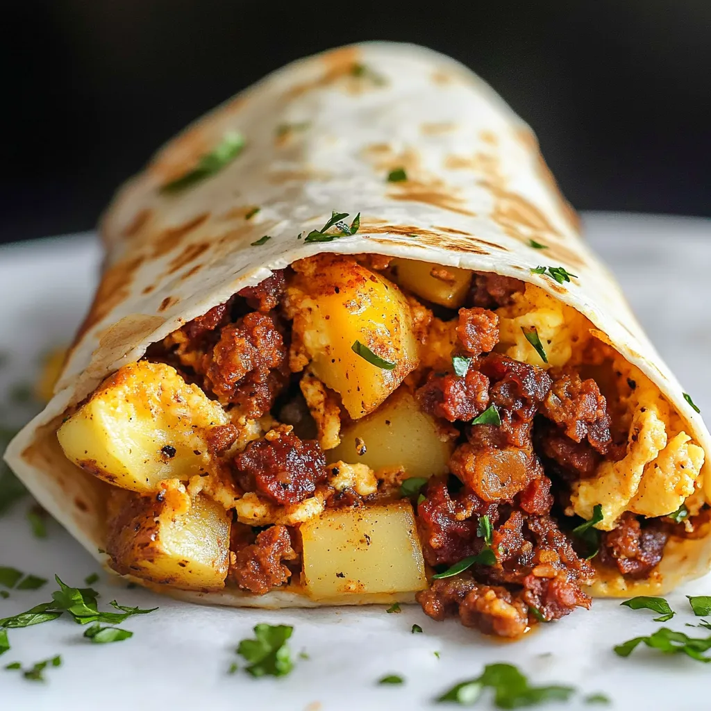 Deftiger Burrito mit Chorizo und Kartoffeln