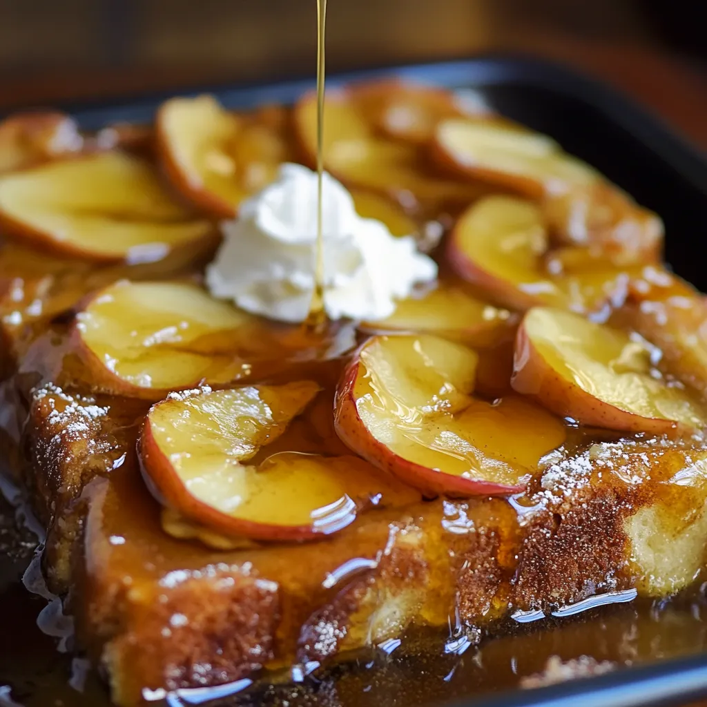 Gestürzter Apfel-Karamell-Toast