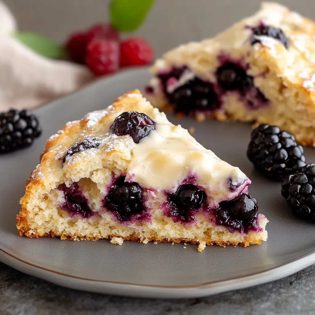 Soft Brombeer-Scones mit Sahne verfeinert