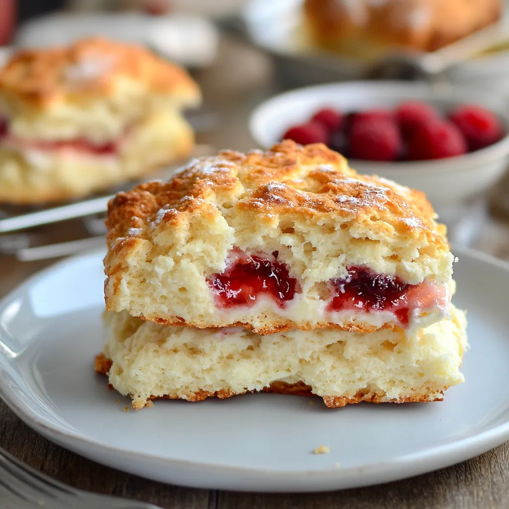 Lockere und schichtige Scones mit Butter