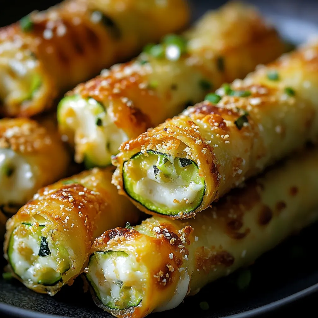 Genieß diese knusprigen Zucchini-Käse-Röllchen