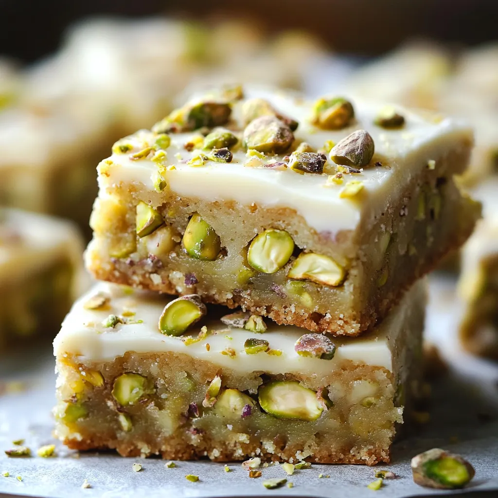 Saftige Brownies mit Zitrone, weißer Schoko und gerösteten Pistazien