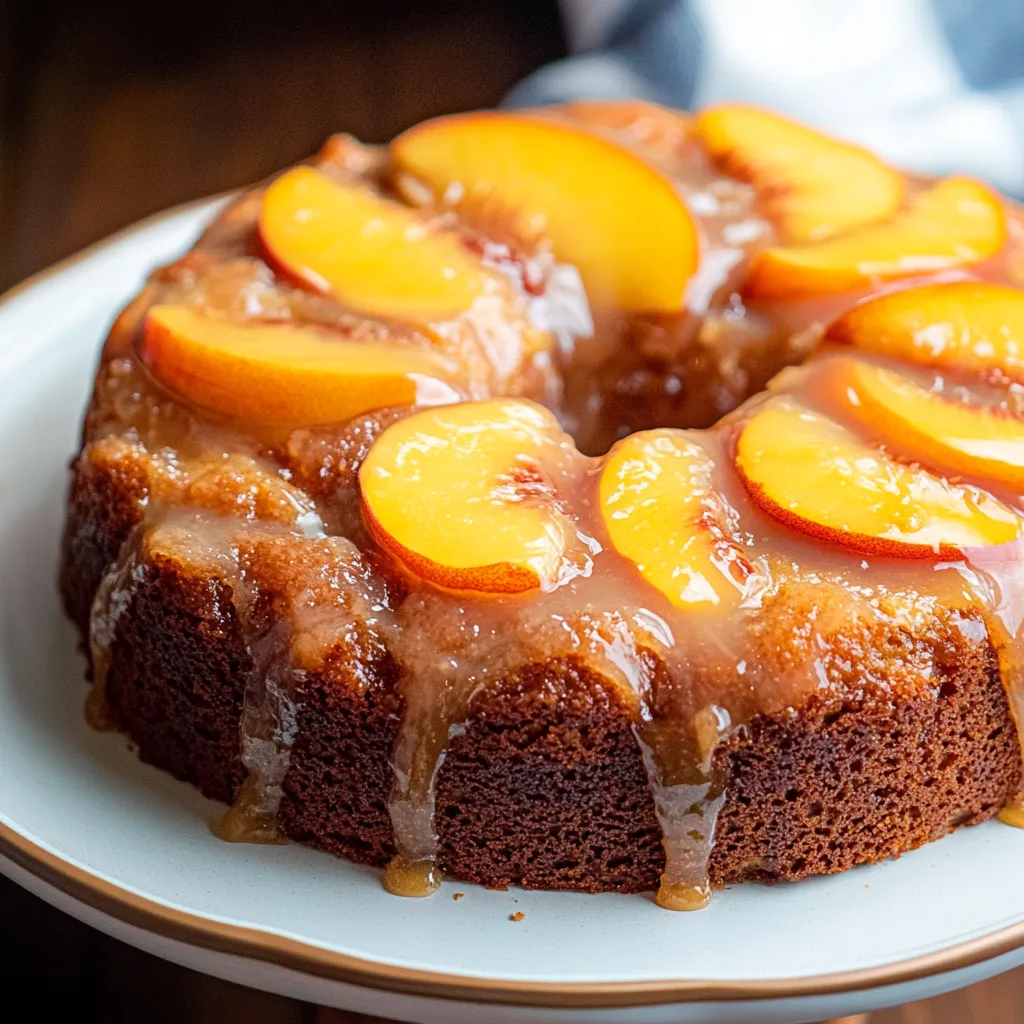 Saftiger Pfirsichkuchen mit Zimtglasur
