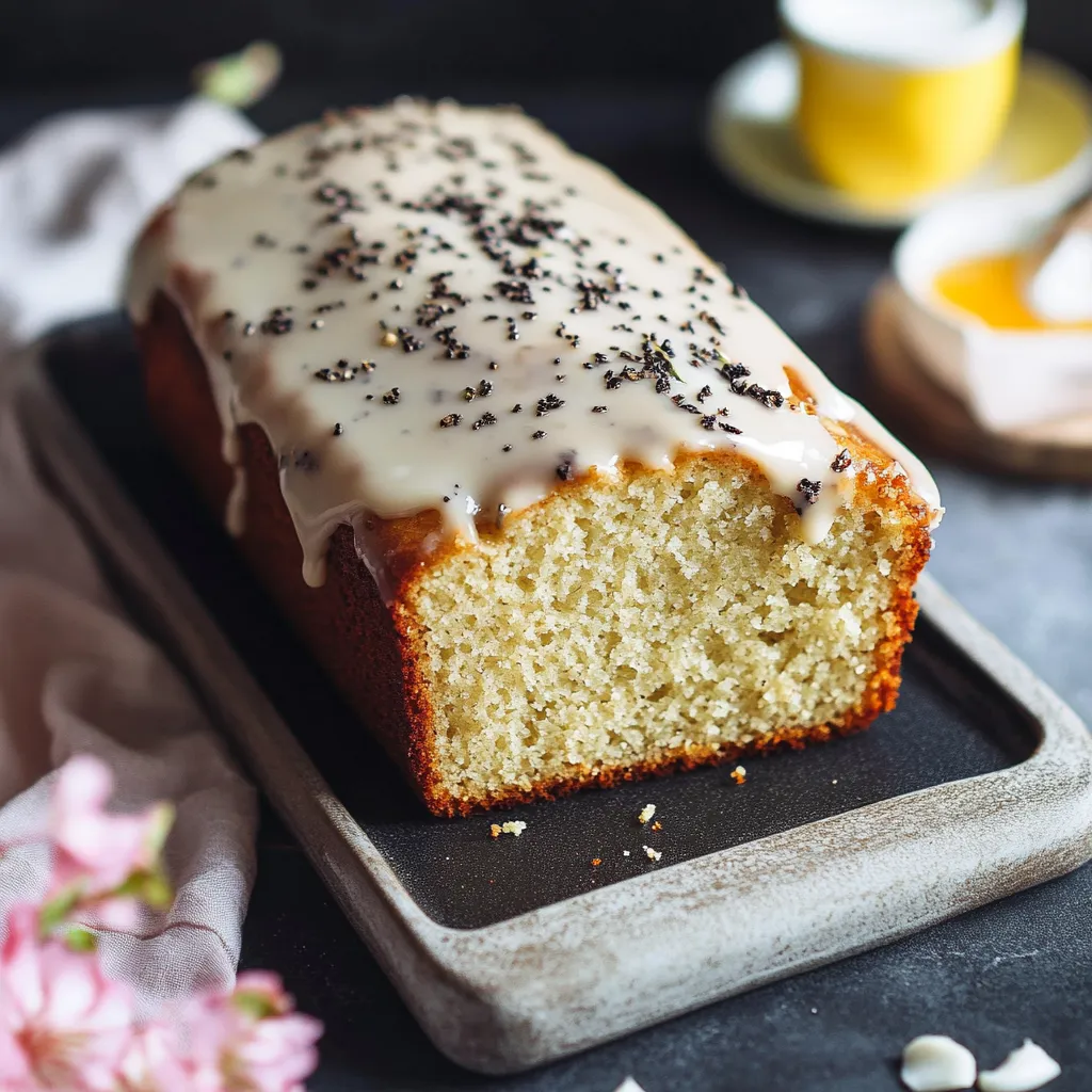 Fluffiger Earl Grey Kuchen mit Orangen-Glasur einfach gemacht