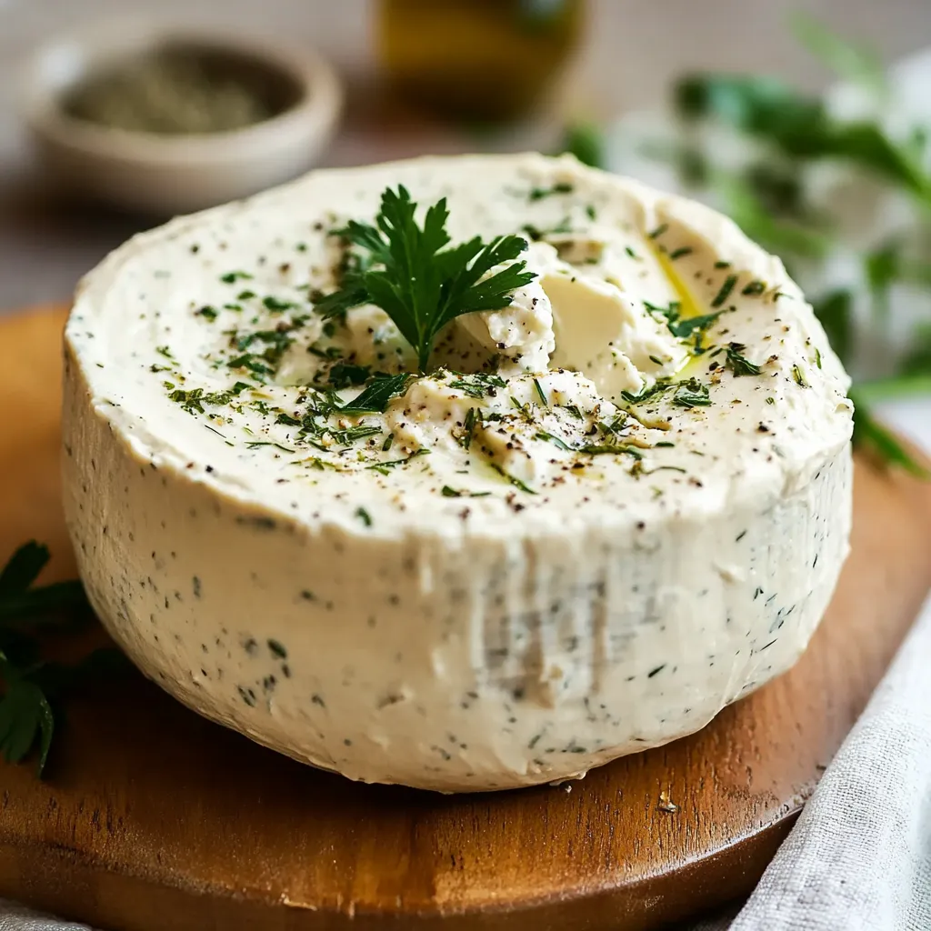 Cremiger veganer Boursin mit Knoblauch und Kräutern