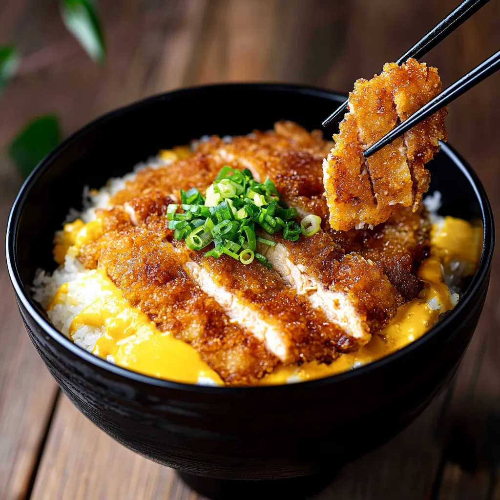 Katsudon mit knusprigem Fleisch