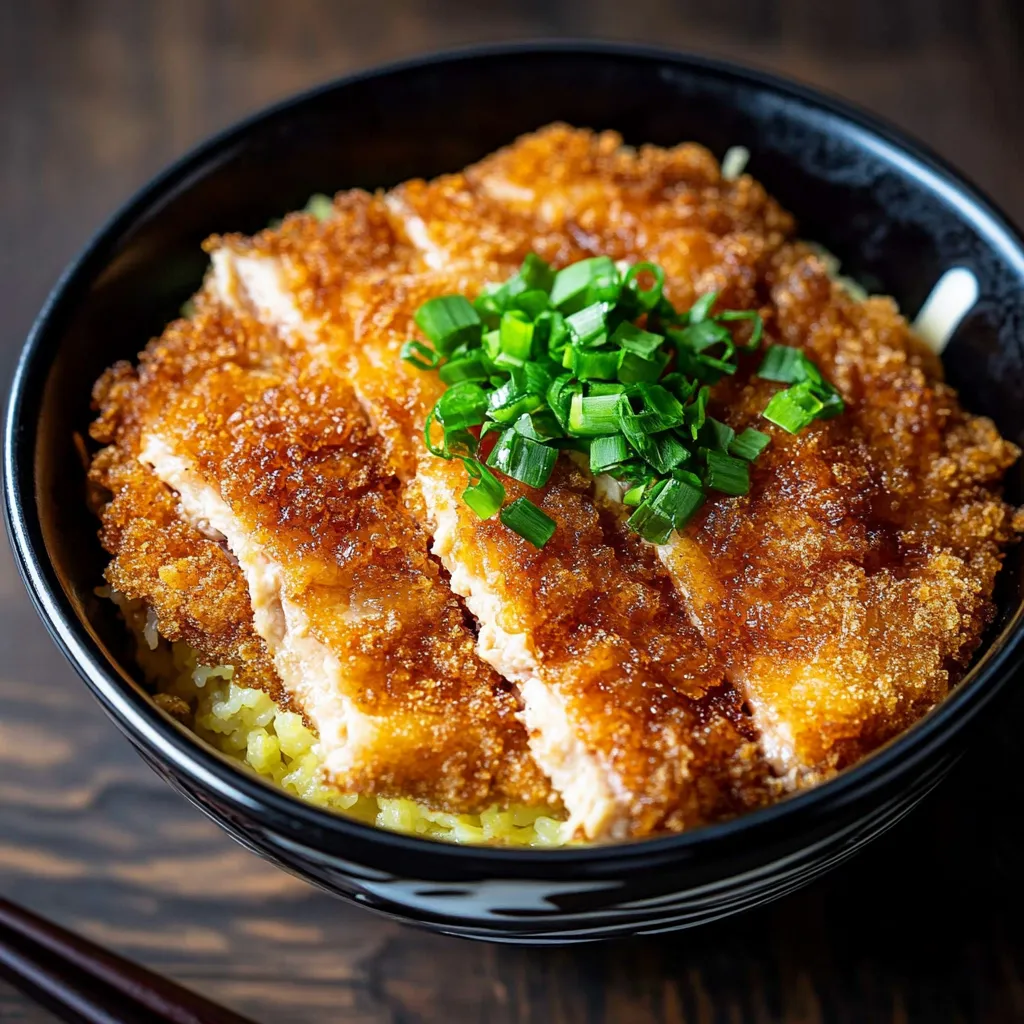 Japanisches Katsudon mit knusprigem Schwein