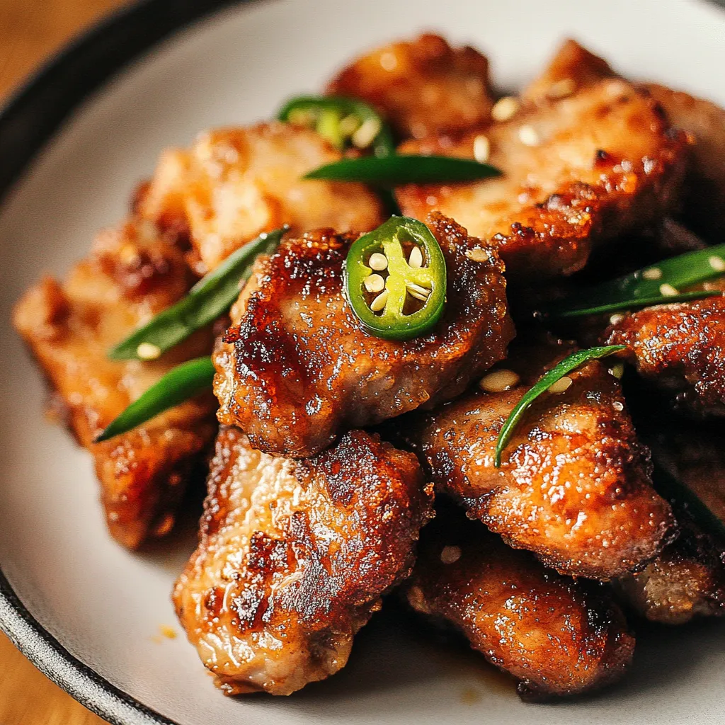 Knuspriges Schweinefleisch gewürzt