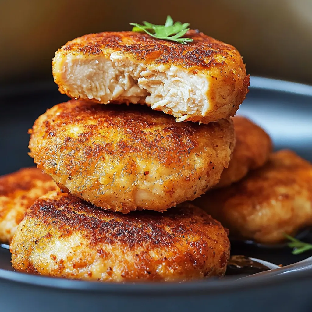 Knusprige und saftige russische Kotletki mit Hähnchen oder Pute