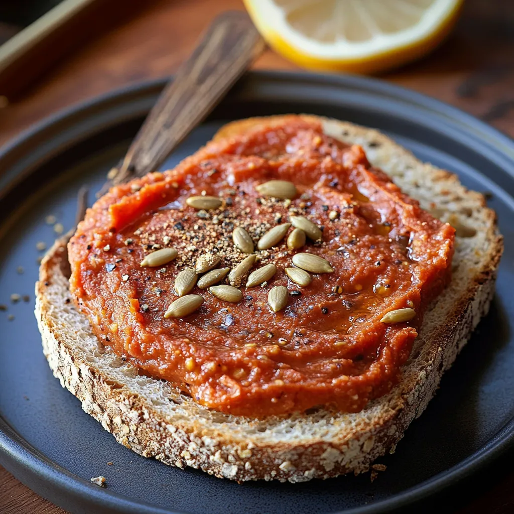Genieß den würzigen Tomaten-Sonnenblumenkern-Aufstrich